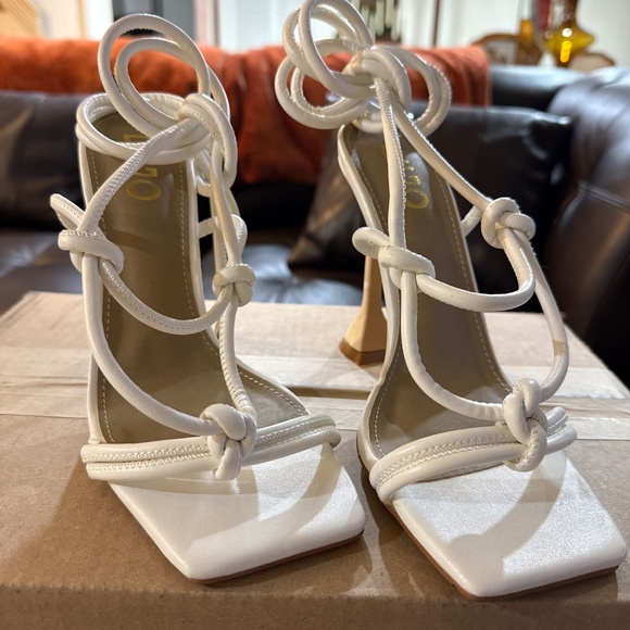 Ego white lace up heels - Picture 3 of 3